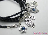 Kabbalah Hamsa Hand Good Luck Leather Bracelet