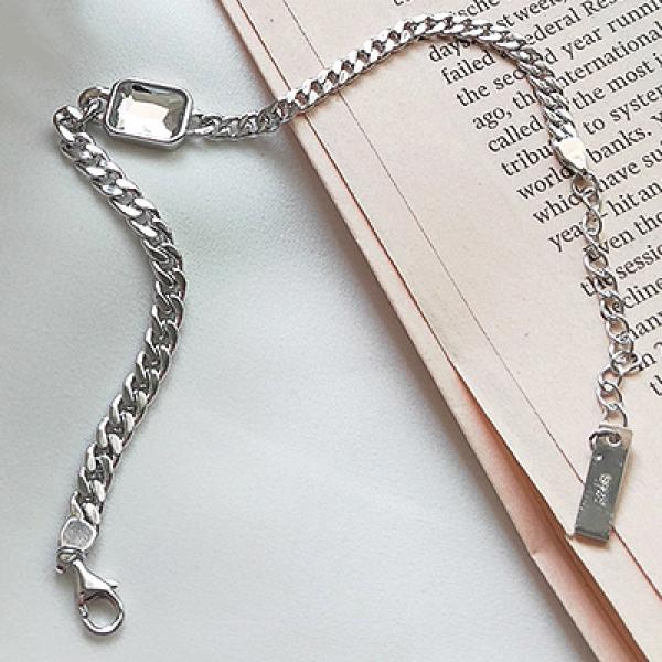Delicate Silver 925 Zircon Link Bracelet
