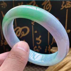 Zheru Jewelry Natural Burmese Jade Two-color 54-64mm Bracelet Princess Gift