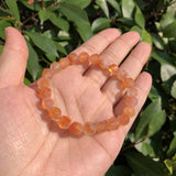 Red Carnelian Agate Bracelet Diamond Shape Faceted Beads Crystal Healing Stone