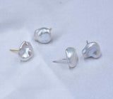 Baroque 11-12mm Freshwater Pearls Silver Stud Earring