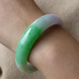 Natural Burmese Jade Purple Two-Color Bracelet Princess Jewelry