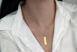 Personalized Music Code Necklace - Engraved Bar Necklace - Birthday Gift