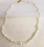 Pearl Necklace Flat Baroque Mixes Choker Clasp Women Jewelry
