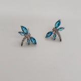 Dragonfly Earring with Glass and Rhodium Plating