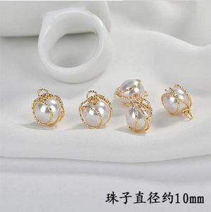 20pcs Copper Simulated-Pearl Charms DIY Earrings/Necklace Pendants