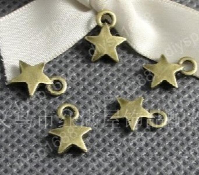 Alloy Star Charms Pendants Antique Bronze Jewelry Findings DIY 13*9MM