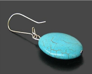 Turquoise Earrings S925 Silver Plated Dangle Earrings