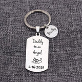 Dog Tag Keychain Daddy To An Angel Miscarriage Date Name Loss of Child