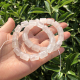 Natural Rock Quartz Bracelet Cylinder Column Shape Beads Crystal Healing Stone