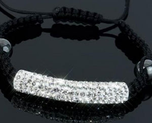 Disco Ball Pave Crystal Tube Bracelet for Women
