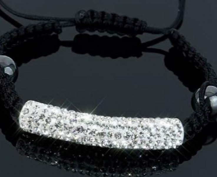 Disco Ball Pave Crystal Tube Bracelet for Women