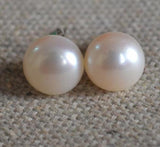 Freshwater Pearl Stud Earrings, 925 Silver, 9-9.5MM, Wedding Party Gift