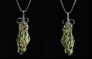 100% AAAA Czech Meteorite Green Pendant for Meditation Healing
