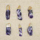 Natural Crushed Stone Pendant Irregular Shape Crystal Ladies Jewelry