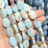 13X18mm Faceted Oval Aquamarines Amethys Labradorite Spacer Beads