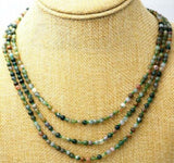 Multicolor Agate Round Gemstone Necklace 17-19inch