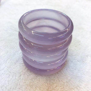 Zheru Natural Agate Chalcedony 54-64mm Light Purple Bracelet