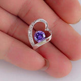 Heart Zircon Pendant Long Necklace for Women