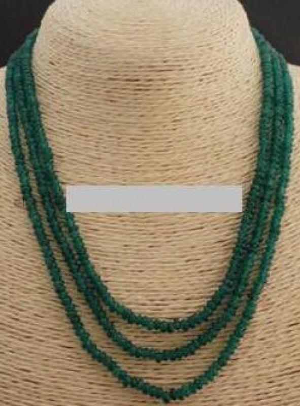 Aquamarine 3-Row Necklace 17-20 Inches