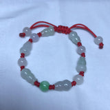 Jade Emerald Gourd Beads Bracelet Bangle Charm Jewelry Hand Knitted