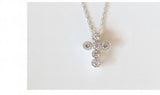 925 Silver Zircon Cross Necklace Pendant Jewelry for Women
