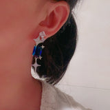 Women Candy Star Earrings Asymmetrical S925 Silver Needle Flash Earrings