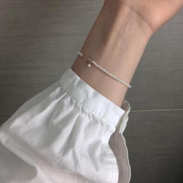 Sterling Silver Pearl Charm Bracelet Delicate Jewelry Gift
