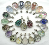 Tiger Eye Quartz Turquoise Gravel Stone Glass Pendant DIY Jewelry Necklace 10Pcs