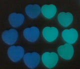 Glow in the Dark Quartz Crystal Moonstone Heart Pendant 24pc
