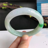 Zheru Natural Green Two-Tone Jade 54-64mm Bracelet for Mother and Girlfriend