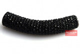 45MM Disco Pave Crystal Tube Beads for Bracelet 5Pcs