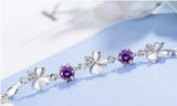 925 Silver Crystal Clover Anklets Women Bracelets Party Bijoux