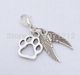 Tibetan Silver Angel Wings Dog Paw Bracelet & Necklace DIY Accessories