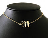 DUOYING Initial Letter Choker Necklace Uppercase Lowercase