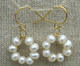 Freshwater Small Round Pearl Dangle Earrings Wedding Bridal Women Jewelry
