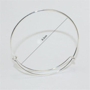 Women 6.5cm Bracelet Expandable Silver Bangles DIY Charm Jewellery Lot