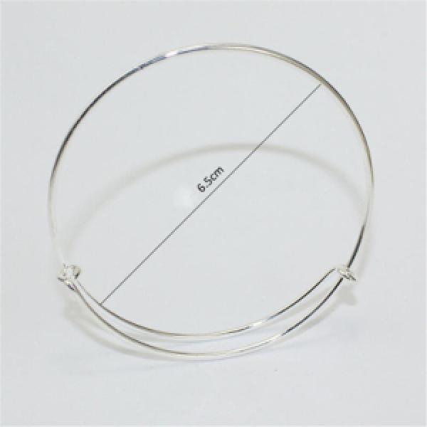 Women 6.5cm Bracelet Expandable Silver Bangles DIY Charm Jewellery Lot