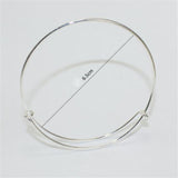 Women 6.5cm Bracelet Expandable Silver Bangles DIY Charm Jewellery Lot