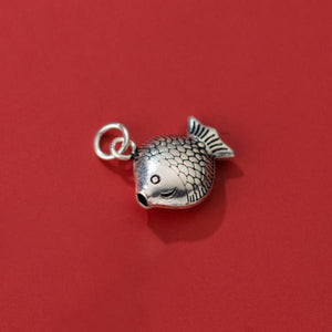 S925 Silver Fish Pendant Necklace DIY Charms Supplies