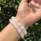 Natural Rock Quartz Bracelet Cylinder Column Shape Beads Crystal Healing Stone