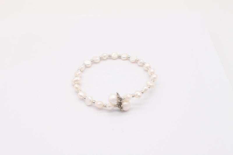 Real freshwater pearl rainbow bracelet for women 6-7mm