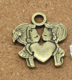 100 pcs Vintage Ancient couple zinc alloy charms pendant DIY jewelry Q123
