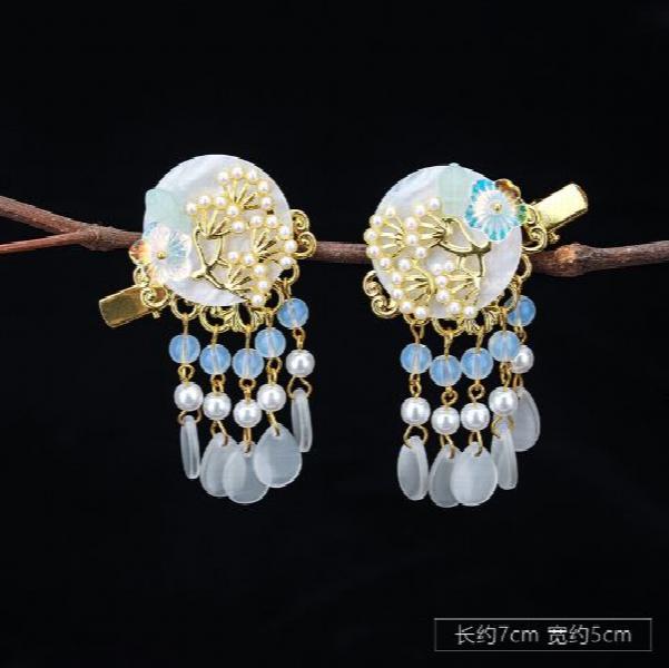 Vintage Chinese Hair Clips Flower Hairpin Head Jewelry