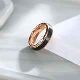 Tungsten Carbide Wedding Band Matte & Rose 4/6/8mm