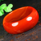 Zheru Jewelry Natural Agate Chalcedony Red Bracelet 54-64mm