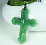 Myanmar Natural Jade Chalcedony Cross Pendant Inlaying Worker Present