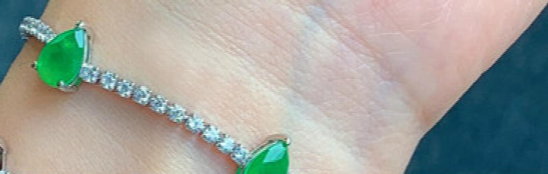 Water Drop Cut Ruby Emerald Paraiba Gem Bracelet Fine Jewelry