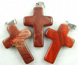 10pcs Natural Stone Crystal Charms Big Cross Pendant DIY Jewelry Making