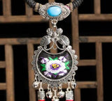 Chinese Embroidery Tassel Necklace Gothic Statement Jewelry